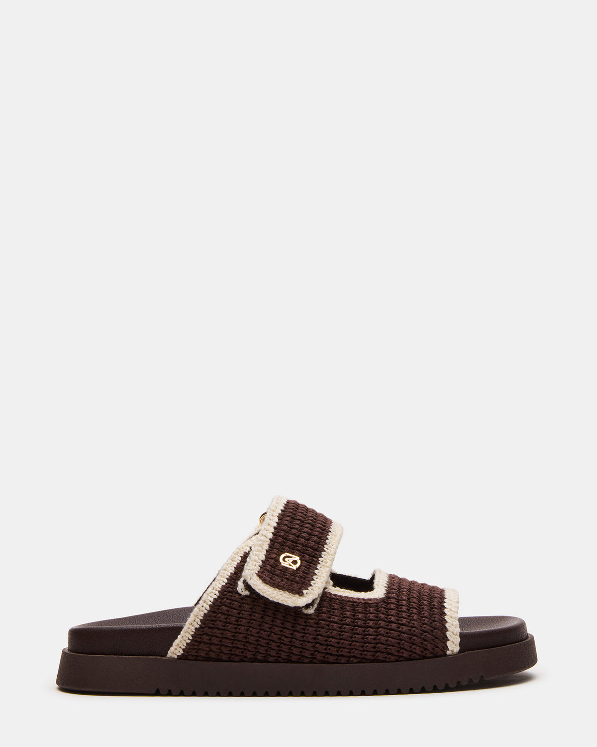 MAYSIE Brown Multi Woven Flatform Footbed Slide Women's Sandal Steve Madden BROWN MULTI