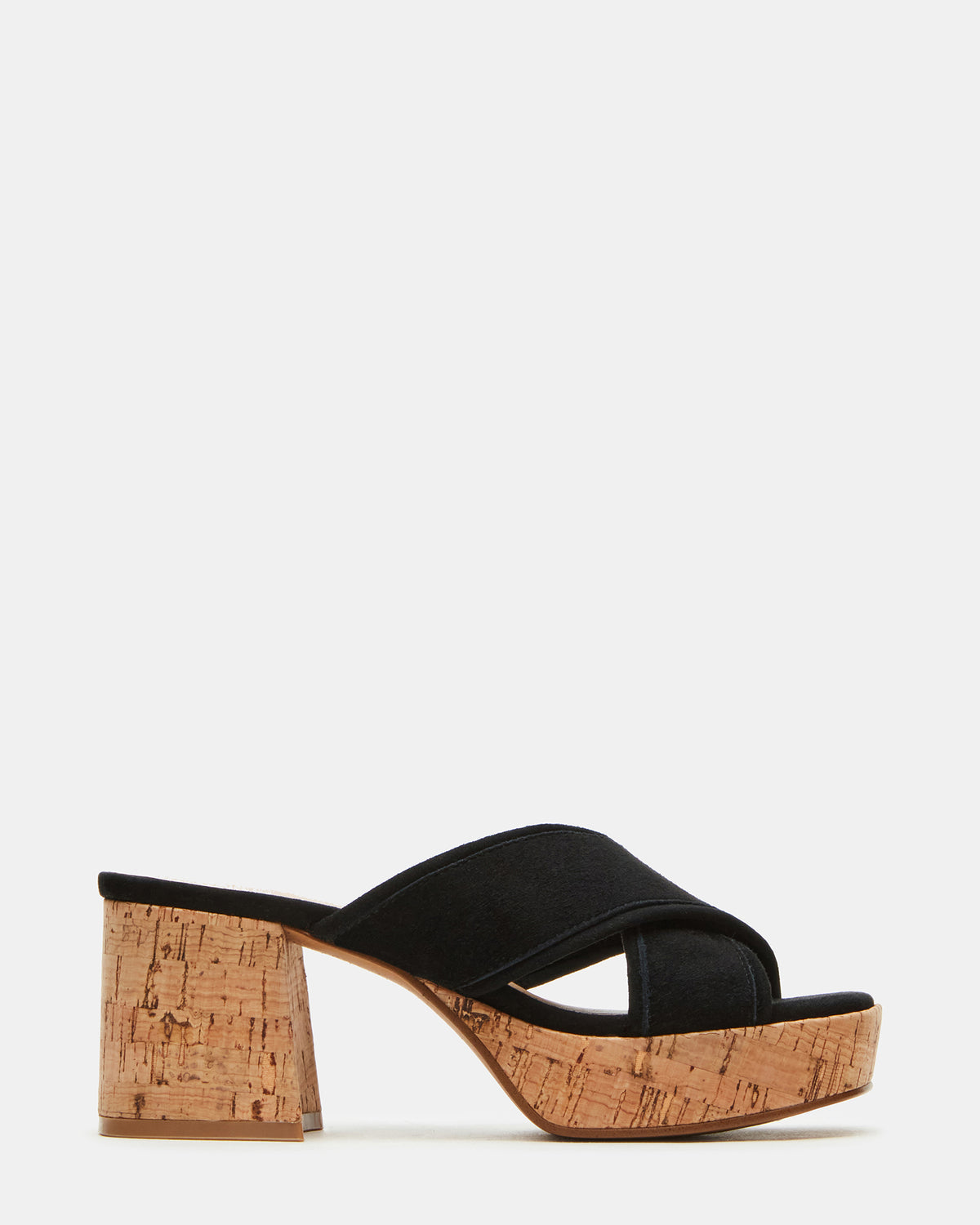 MARSDEN Black Suede Women's Platform Square-Toe Mule Sandal Steve Madden BLACK SUEDE