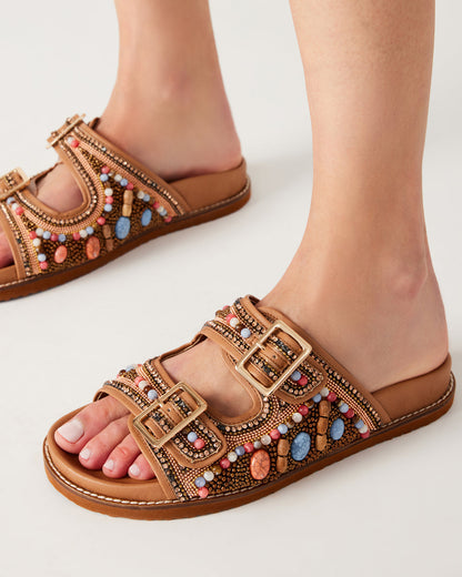 CABO Multi Beaded Footbed Slide | Women's Sandals Steve Madden MULTI