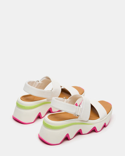LOCHAN Bone Platform Flatform Strappy Women's Sandal Steve Madden BONE