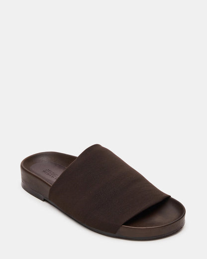 SANSA Brown Flatform Footbed Slide Women's Sandal Steve Madden BROWN