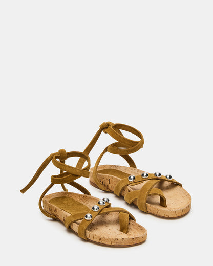 KELSO Olive Suede Flatform Strappy Studded Women's Sandal Steve Madden OLIVE SUEDE