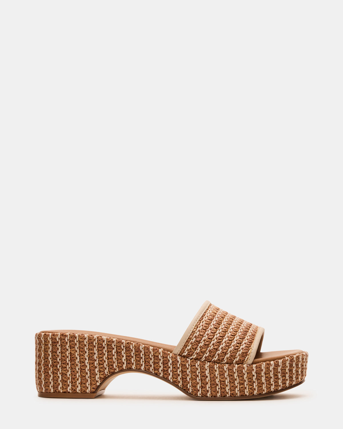 COSIMA Natural Platform Raffia Slide Women's Sandal Steve Madden NATURAL