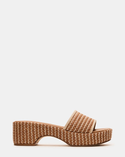 COSIMA Natural Platform Raffia Slide Women's Sandal Steve Madden NATURAL