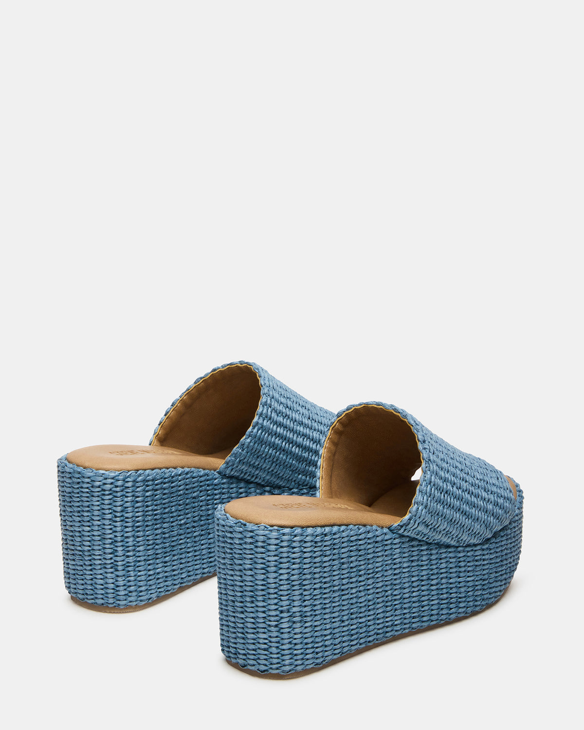 JETTY Blue Raffia Platform Wedge Women's Sandal Steve Madden BLUE RAFFIA