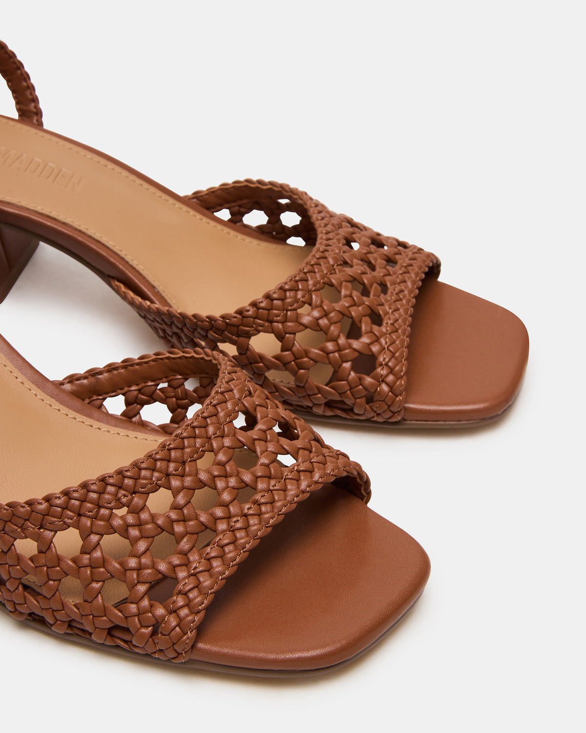 SOLEIL Tan Square-Toe Woven Women's Sandal Steve Madden TAN