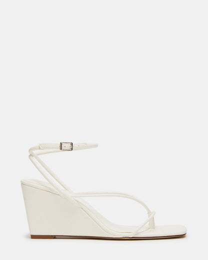 APPA White Square-Toe Strappy Wedge Women's Sandal Steve Madden WHITE