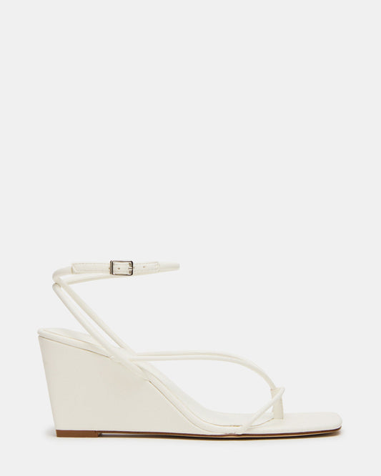 APPA White Square-Toe Strappy Wedge Women's Sandal Steve Madden WHITE