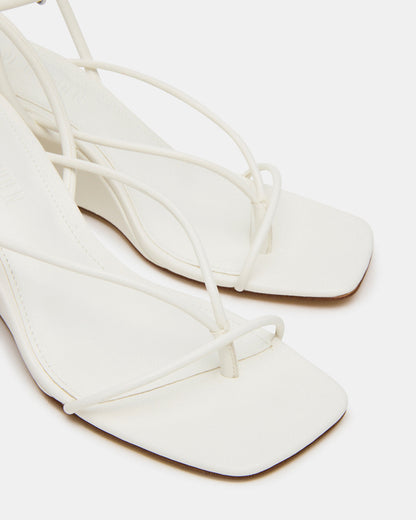 APPA White Square-Toe Strappy Wedge Women's Sandal Steve Madden WHITE