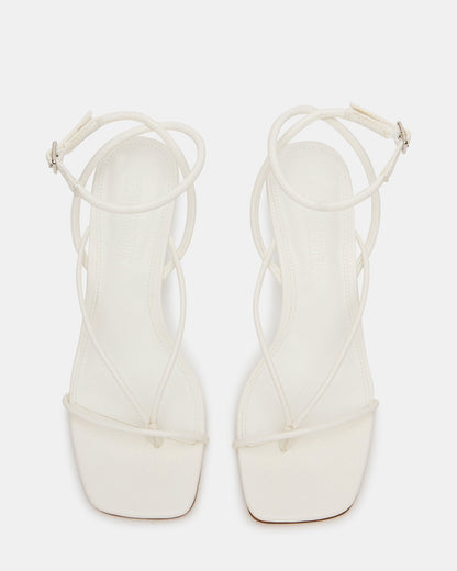 APPA White Square-Toe Strappy Wedge Women's Sandal Steve Madden WHITE