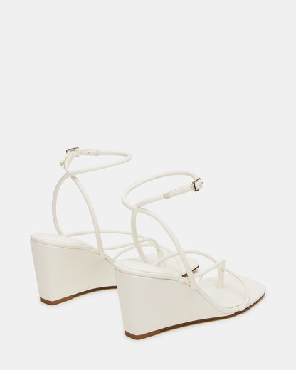 APPA White Square-Toe Strappy Wedge Women's Sandal Steve Madden WHITE