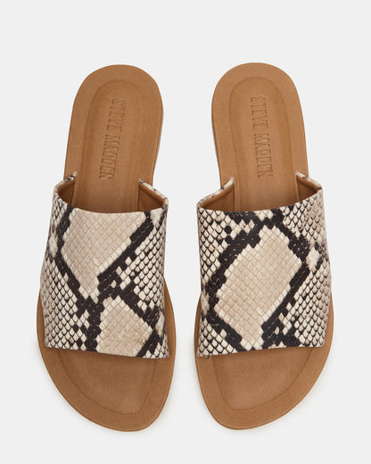 KIPP Natural Snake Slide Women's Sandal Steve Madden NATURAL SNAKE