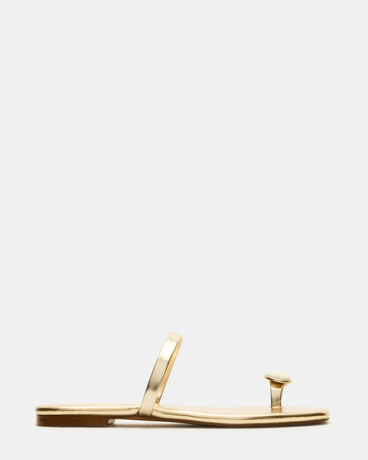 TAMARA Gold Flat Square-Toe Women's Sandal Steve Madden GOLD