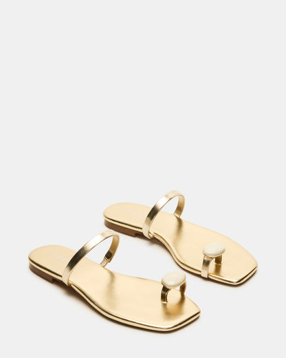 TAMARA Gold Flat Square-Toe Women's Sandal Steve Madden GOLD
