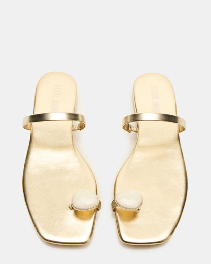 TAMARA Gold Flat Square-Toe Women's Sandal Steve Madden GOLD