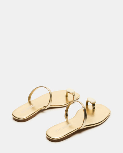TAMARA Gold Flat Square-Toe Women's Sandal Steve Madden GOLD