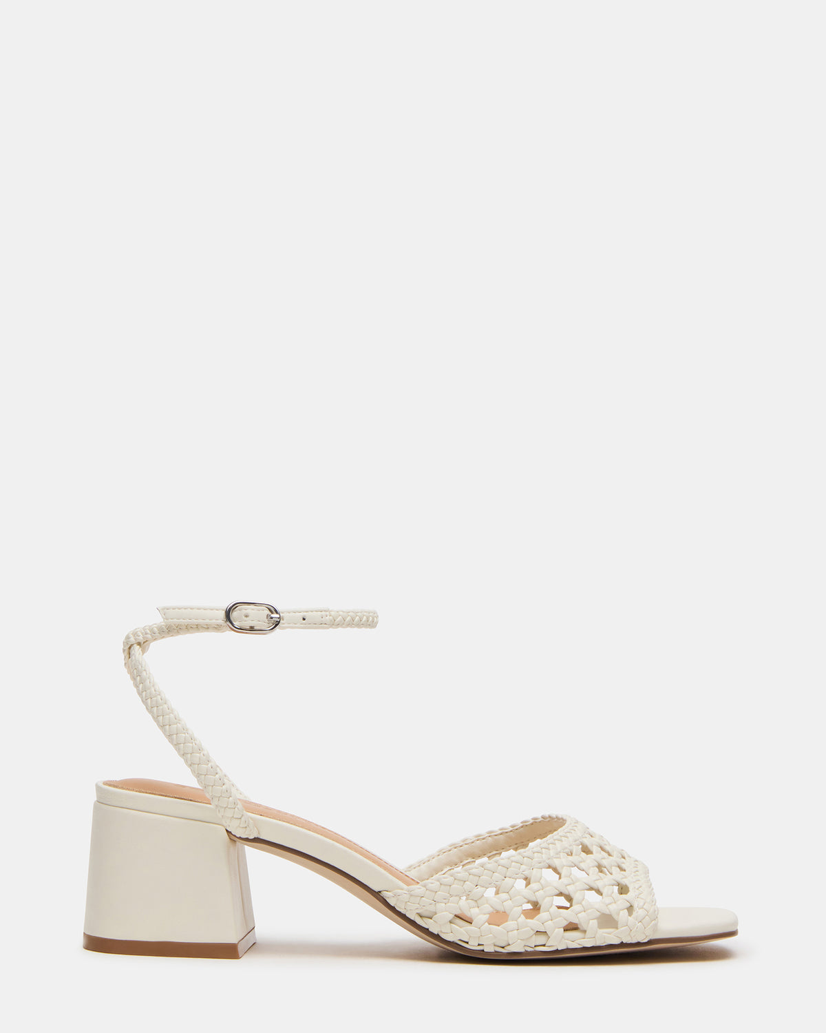 SOLEIL Bone Square-Toe Woven Women's Sandal Steve Madden BONE
