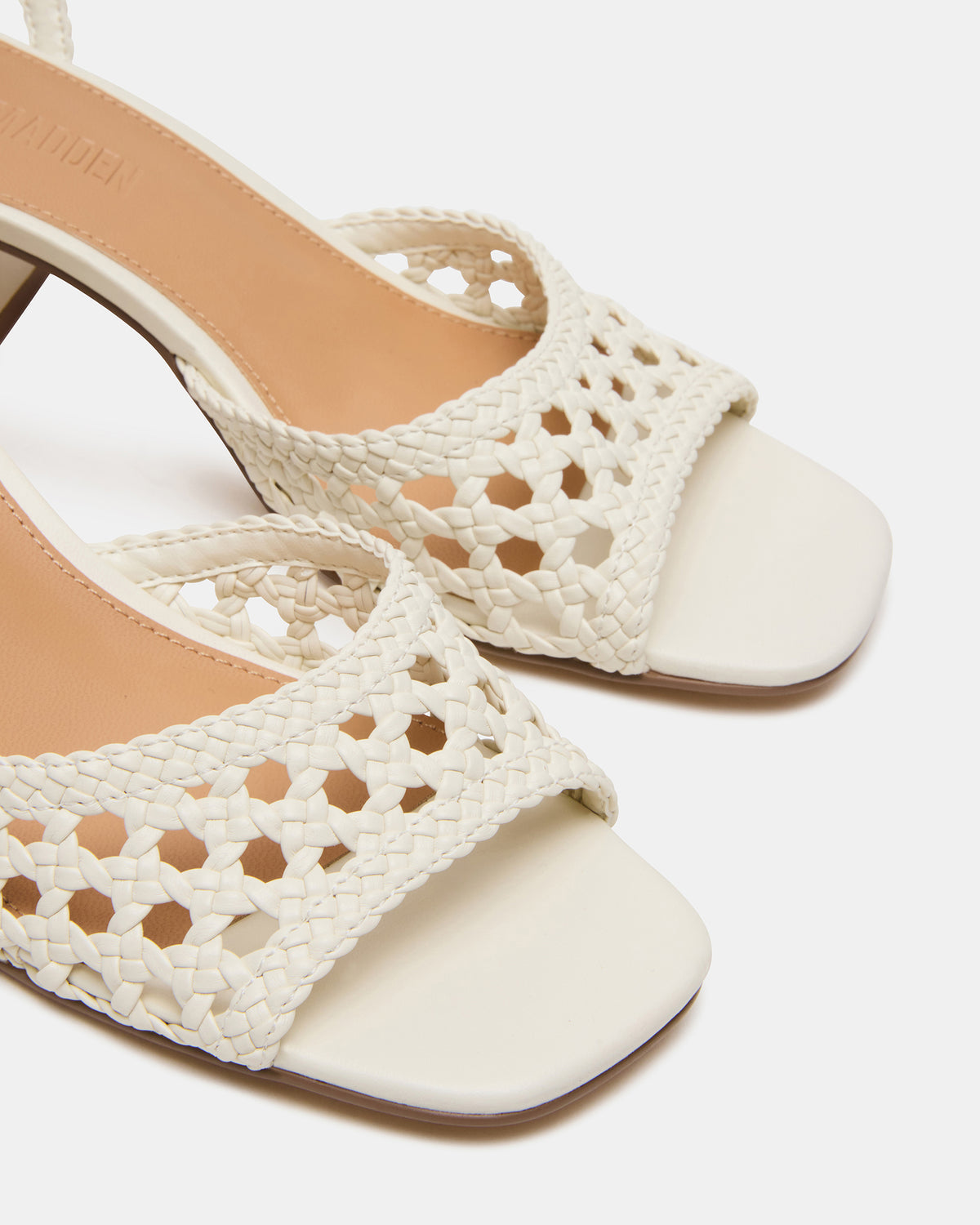 SOLEIL Bone Square-Toe Woven Women's Sandal Steve Madden BONE