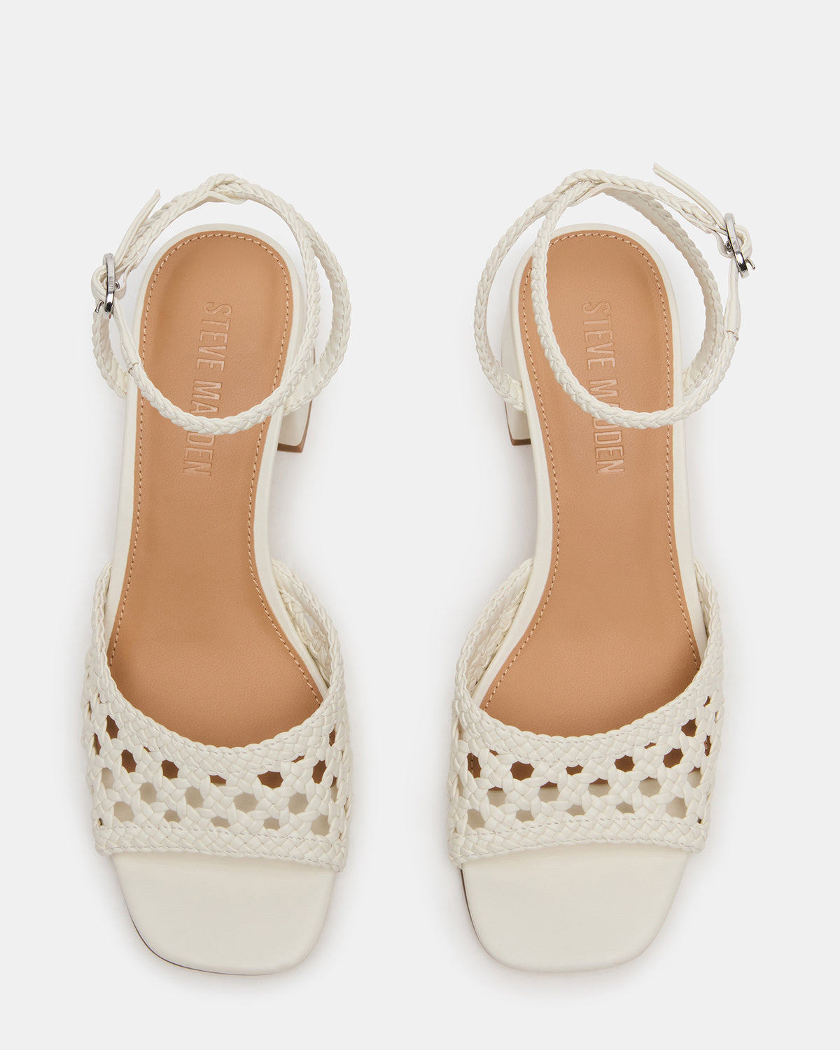 SOLEIL Bone Square-Toe Woven Women's Sandal Steve Madden BONE
