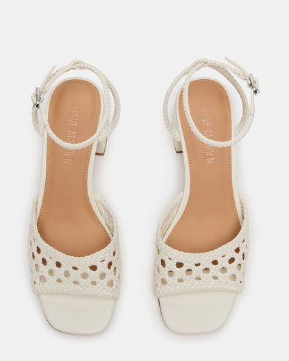 SOLEIL Bone Square-Toe Woven Women's Sandal Steve Madden BONE