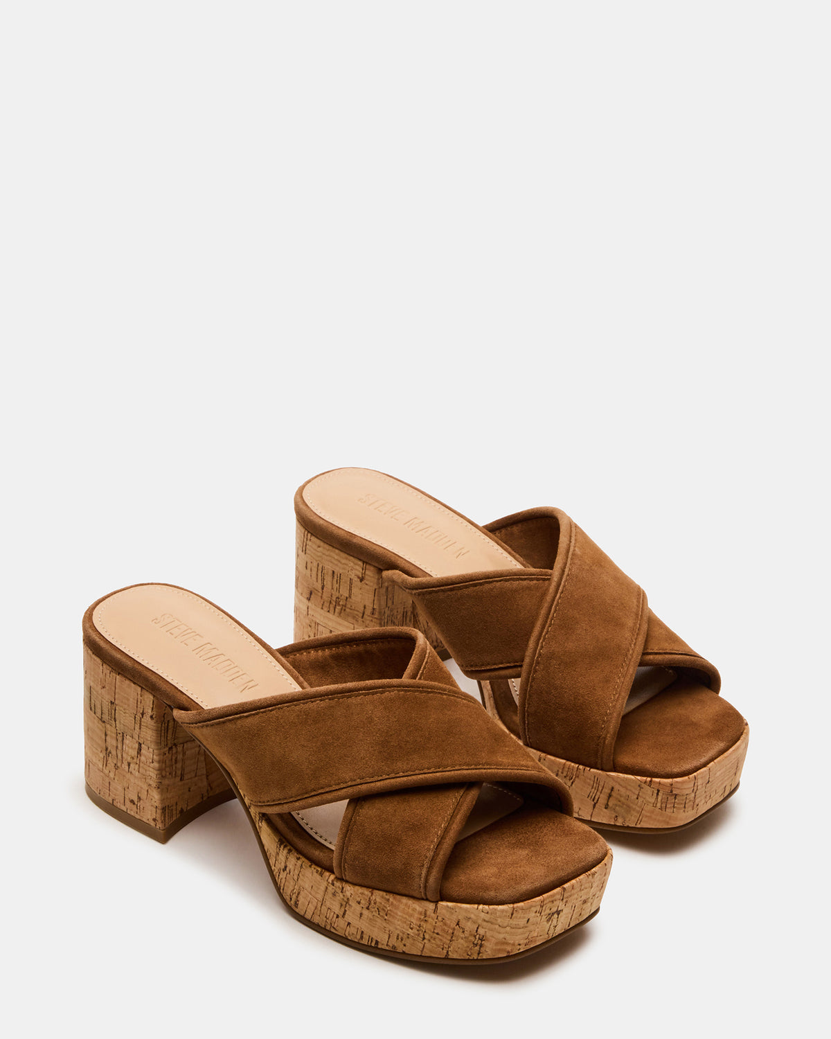 MARSDEN Chestnut Suede Women's Platform Square-Toe Mule Sandal Steve Madden CHESTNUT SUEDE