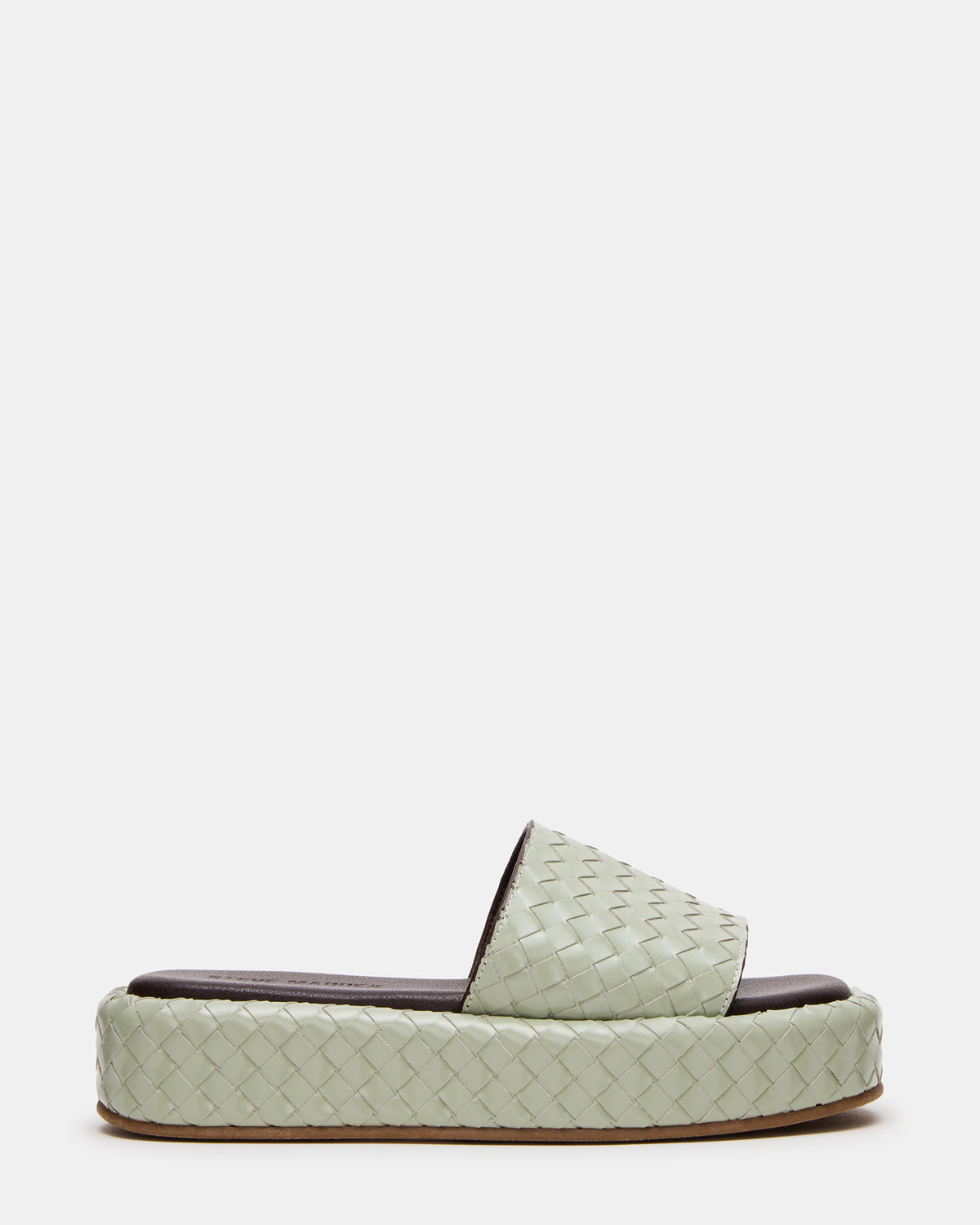 BEACHY Quilted Pistachio Platform Slide Women's Sandal Steve Madden LIGHT GREEN
