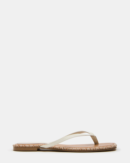 MARELLA Bone Leather Women's Thong Square-Toe Sandal Steve Madden BONE LEATHER