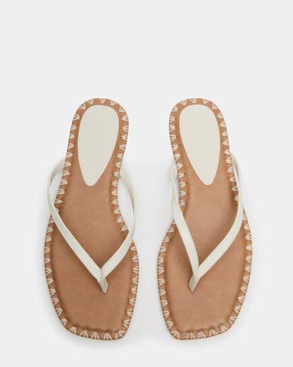 MARELLA Bone Leather Women's Thong Square-Toe Sandal Steve Madden BONE LEATHER