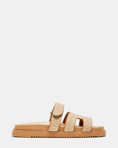 MAYVEN Natural Raffia Flatform Slide Women's Sandal Steve Madden NATURAL RAFFIA