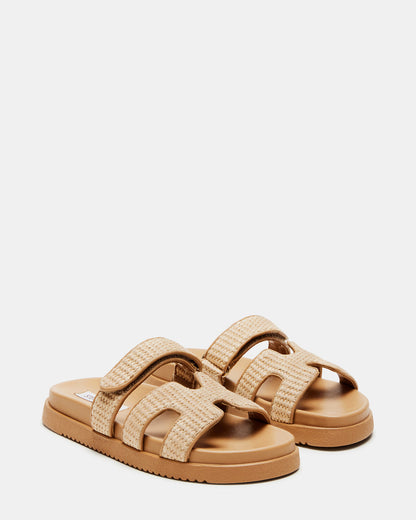 MAYVEN Natural Raffia Flatform Slide Women's Sandal Steve Madden NATURAL RAFFIA