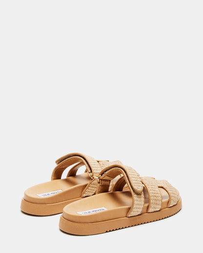 MAYVEN Natural Raffia Flatform Slide Women's Sandal Steve Madden NATURAL RAFFIA