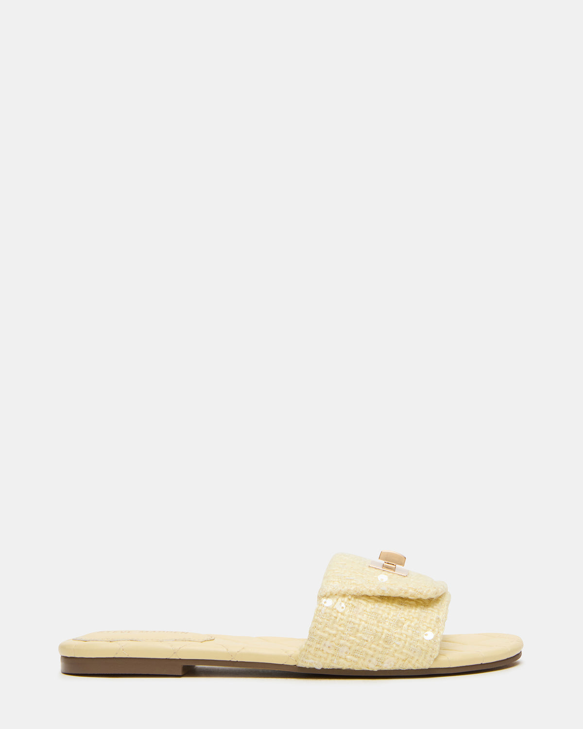 MORELAND Sequin Yellow Quilted Slide Women's Sandal Steve Madden YELLOW