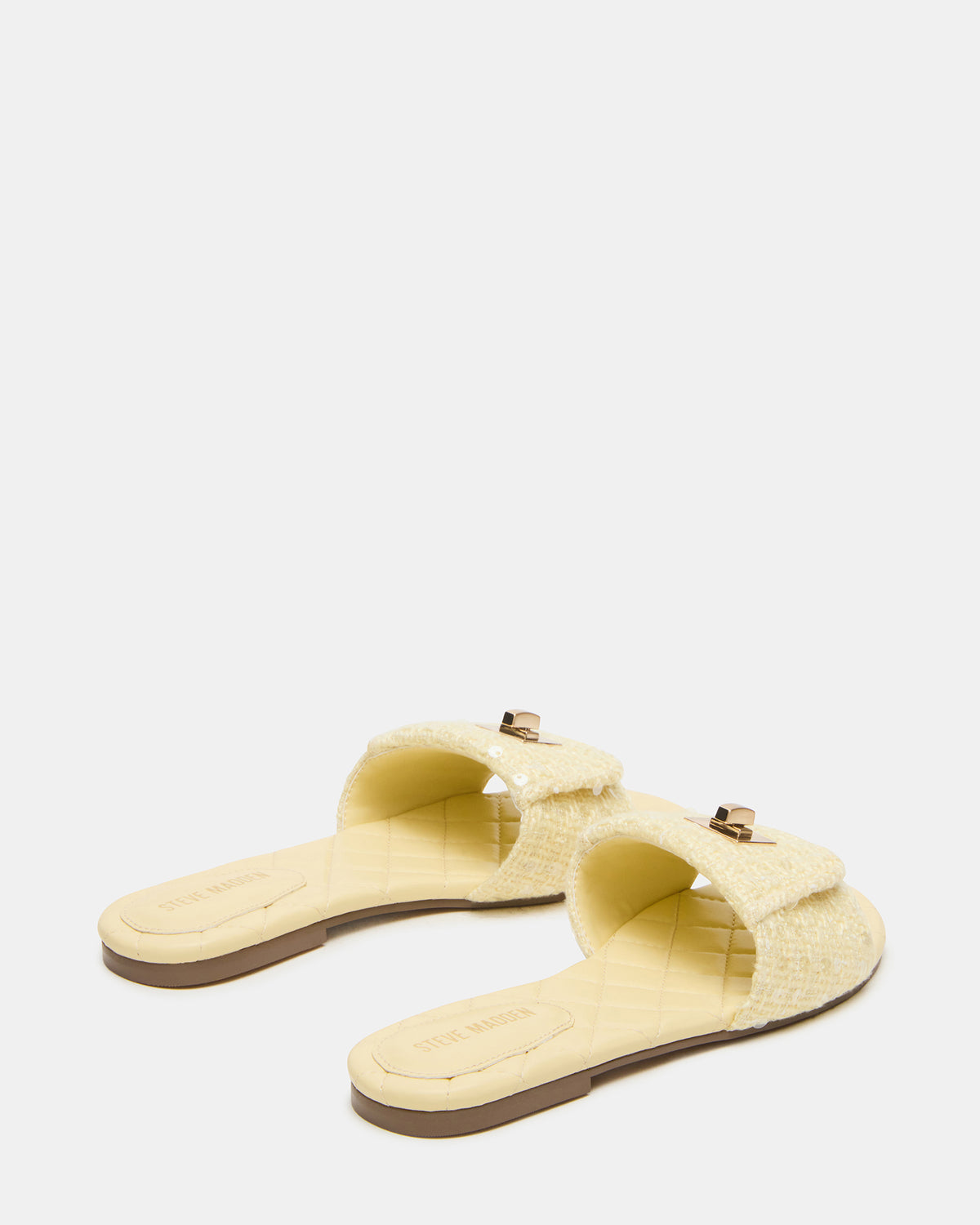 MORELAND Sequin Yellow Quilted Slide Women's Sandal Steve Madden YELLOW