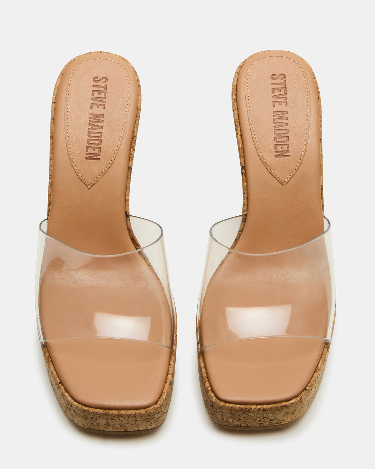CAYMAN Clear Platform Square-Toe Wedge Women's Sandal Steve Madden CLEAR