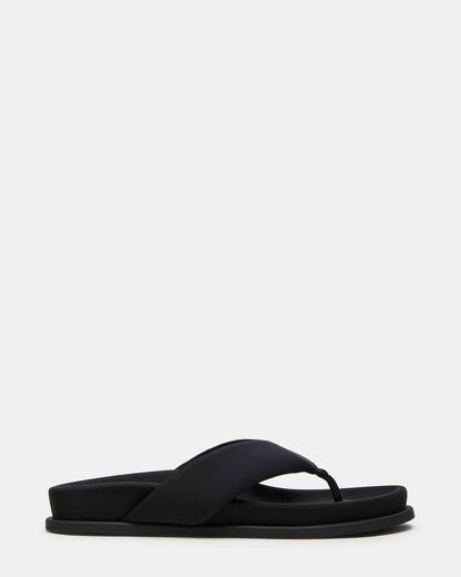 ZINNIA Black Women's Thong Footbed Sandal Steve Madden BLACK