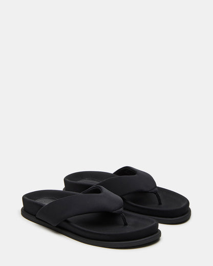 ZINNIA Black Women's Thong Footbed Sandal Steve Madden BLACK