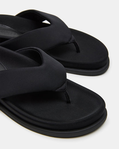 ZINNIA Black Women's Thong Footbed Sandal Steve Madden BLACK