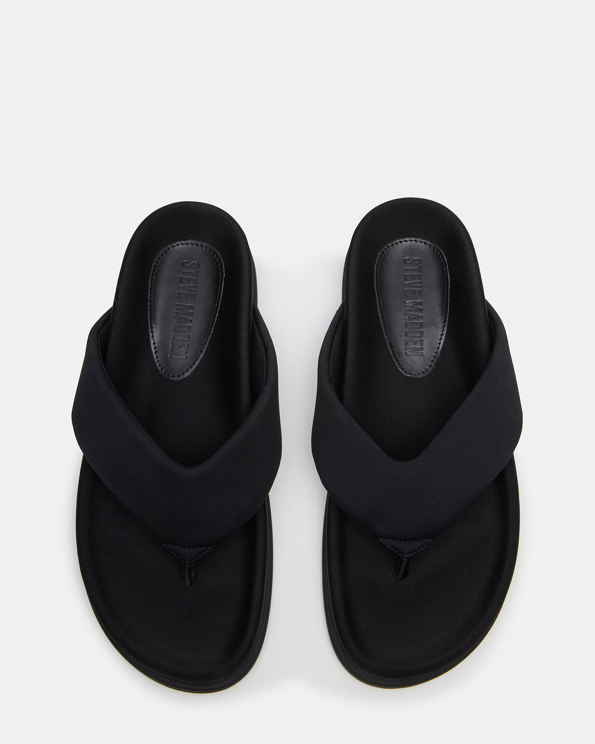 ZINNIA Black Women's Thong Footbed Sandal Steve Madden BLACK