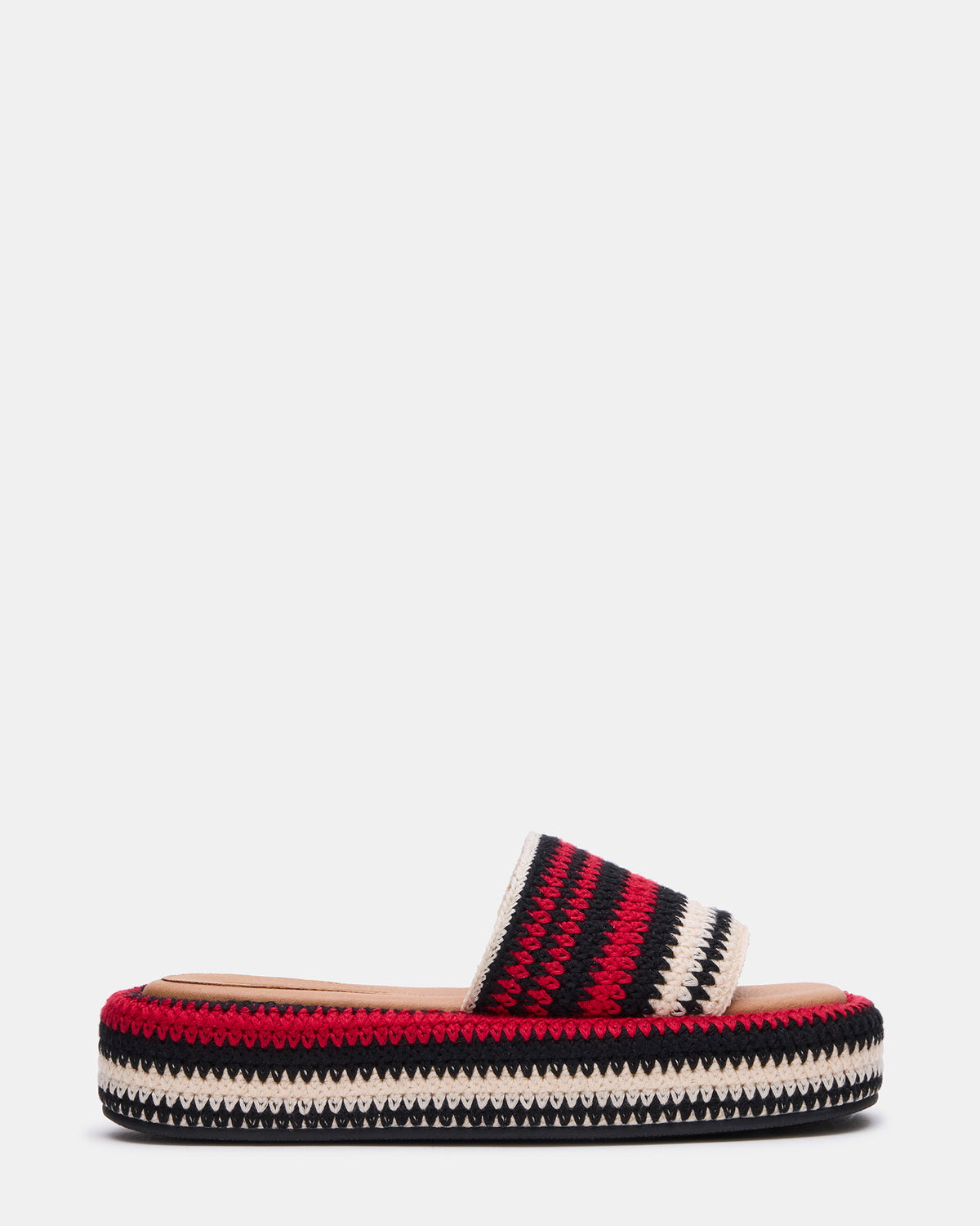 BEACHY Woven Red Multi Platform Slide Women's Sandal Steve Madden RED MULTI