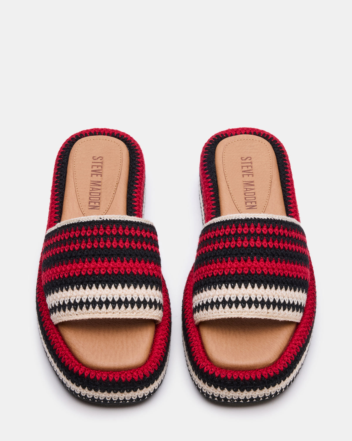 BEACHY Woven Red Multi Platform Slide Women's Sandal Steve Madden RED MULTI