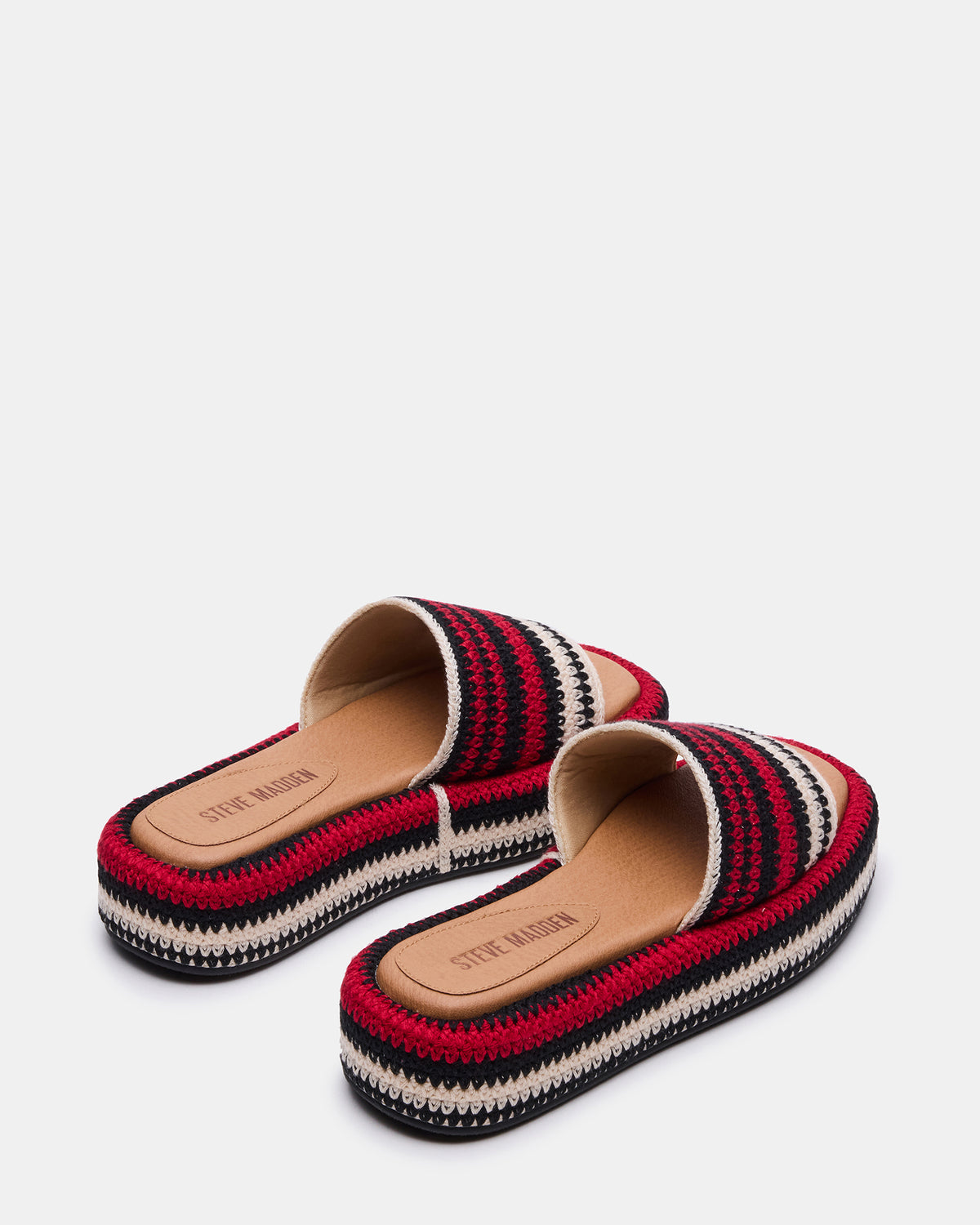 BEACHY Woven Red Multi Platform Slide Women's Sandal Steve Madden RED MULTI