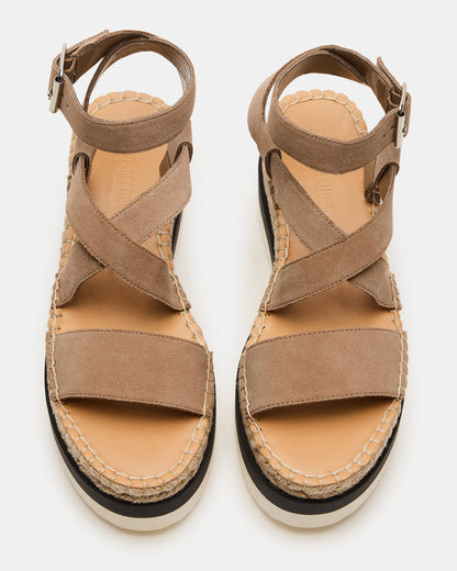SOREN Taupe Suede Women's Espadrille Sandal Steve Madden TAUPE SUEDE