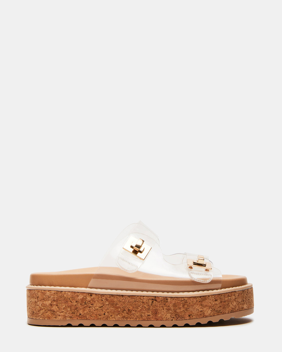 BIGSCHMONA Clear Suede Women's Platform Slide Sandal Steve Madden CLEAR