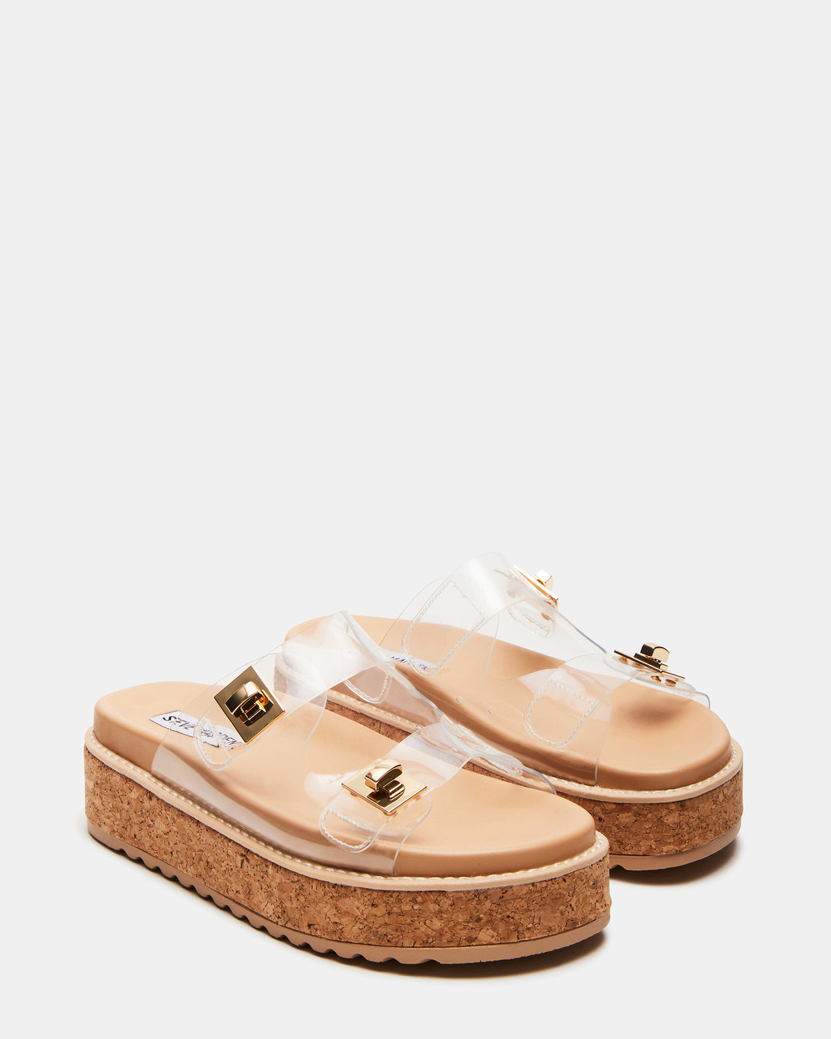 BIGSCHMONA Clear Suede Women's Platform Slide Sandal Steve Madden CLEAR
