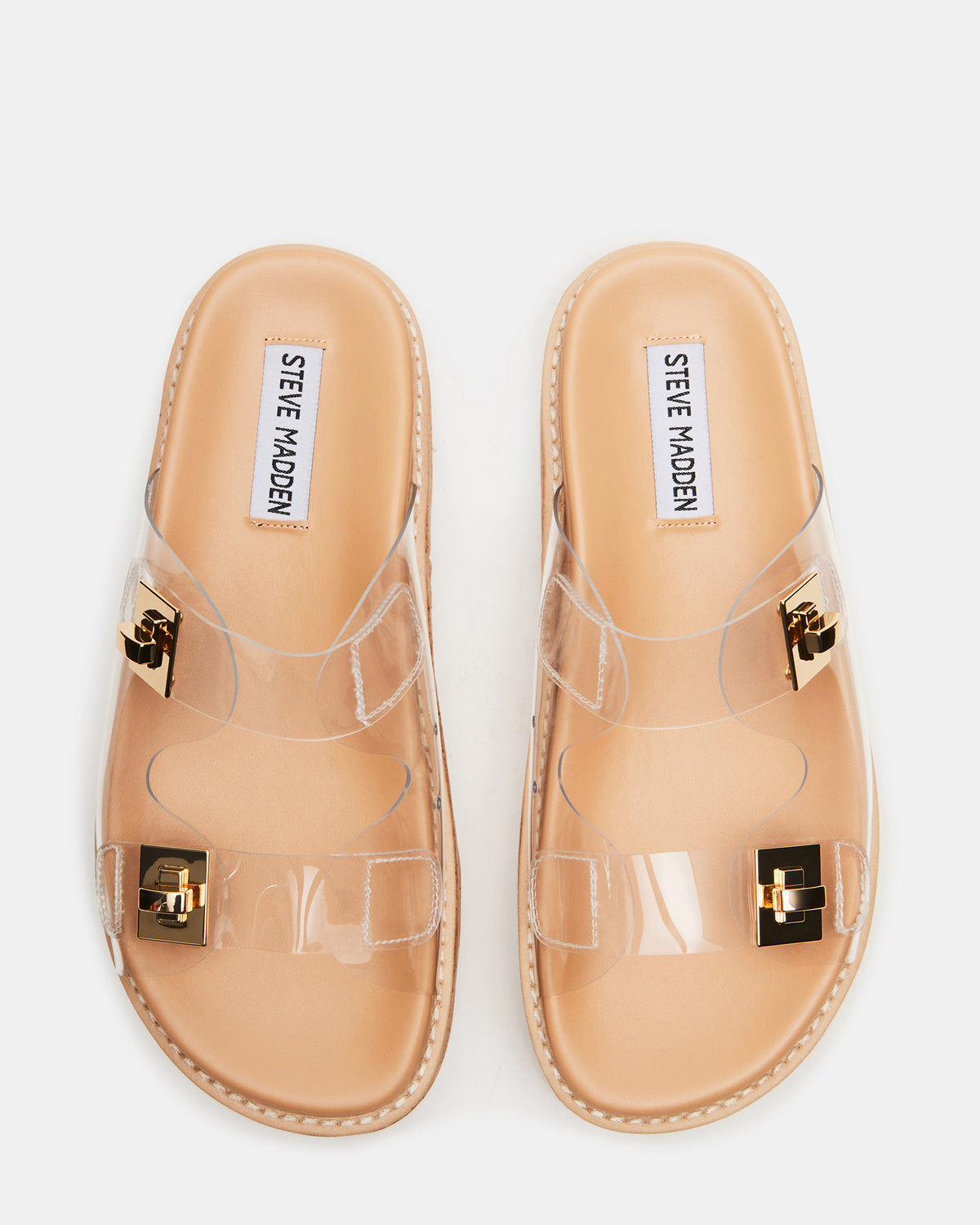 BIGSCHMONA Clear Suede Women's Platform Slide Sandal Steve Madden CLEAR