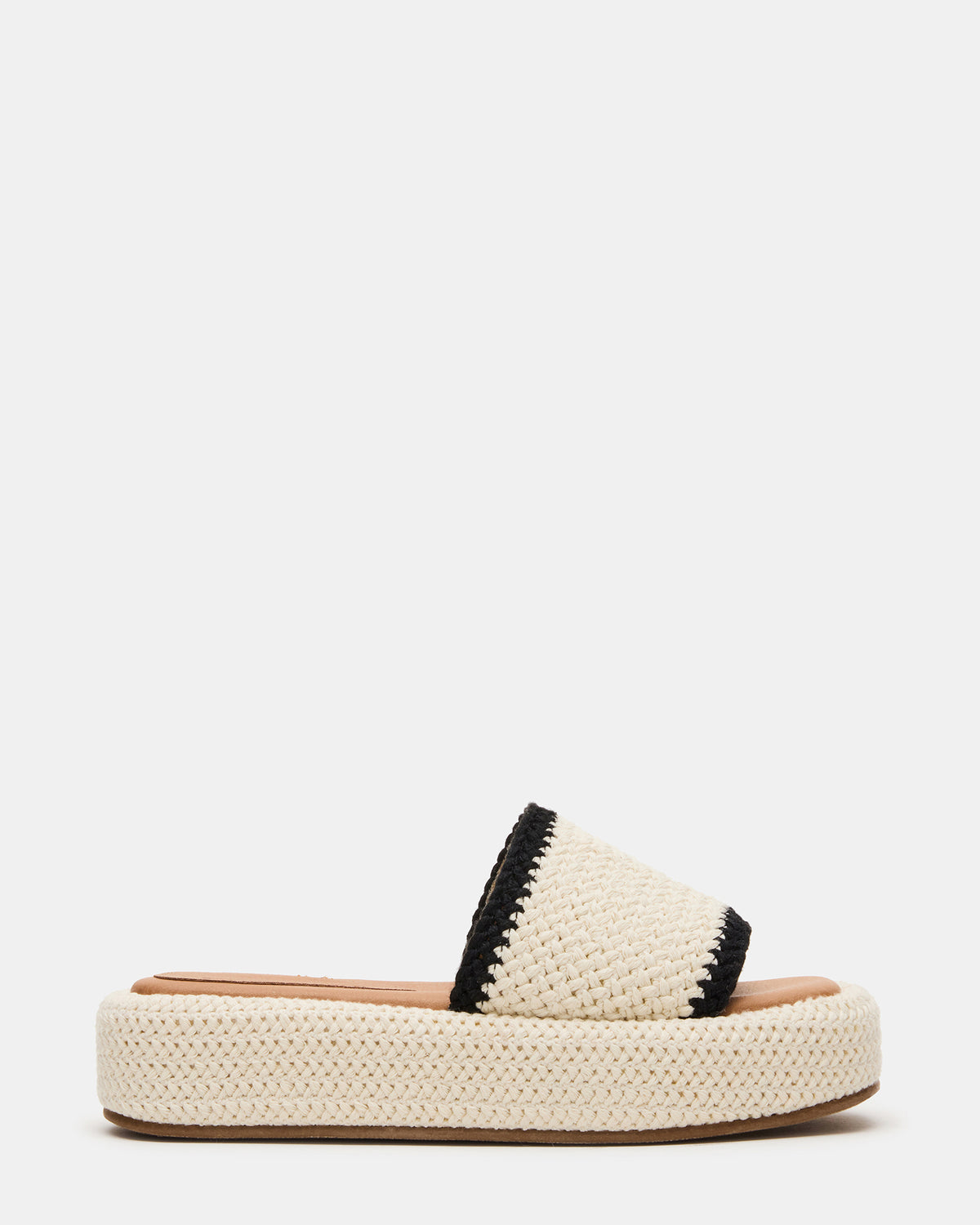 BEACHY Woven Cream Multi Platform Slide Women's Sandal Steve Madden CREAM MULTI