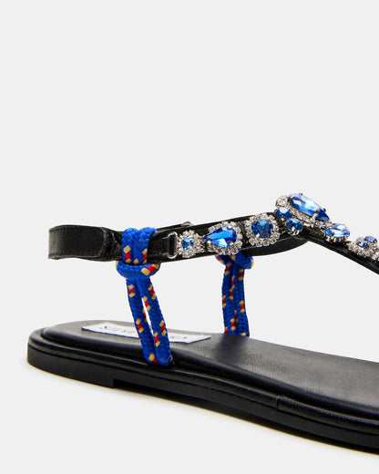 SOLITA Blue Multi Rhinestone Ornament Thong Sandal | Women's Sandals Steve Madden BLUE MULTI