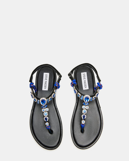SOLITA Blue Multi Rhinestone Ornament Thong Sandal | Women's Sandals Steve Madden BLUE MULTI