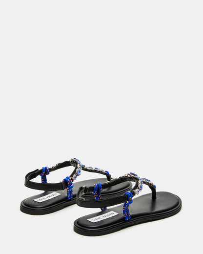 SOLITA Blue Multi Rhinestone Ornament Thong Sandal | Women's Sandals Steve Madden BLUE MULTI