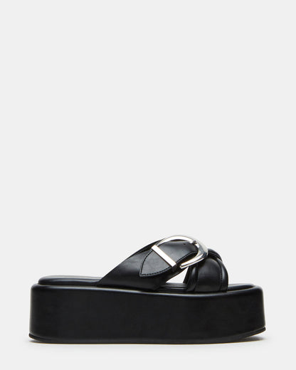 CYPHER Black Women's Platform Square Toe Sandal Steve Madden BLACK